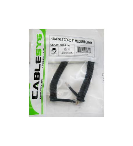 GCHA444006-FDG/ 6' Med Gray Handset Cord