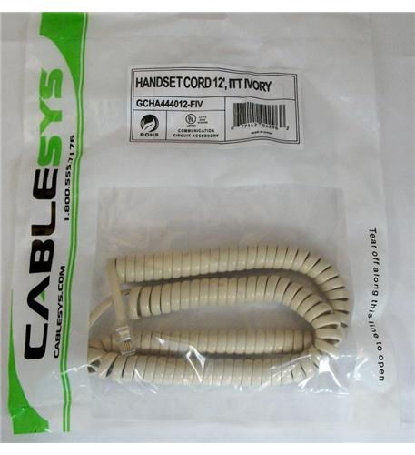 GCHA444012-FIV / 12' IVORY Handset Cord