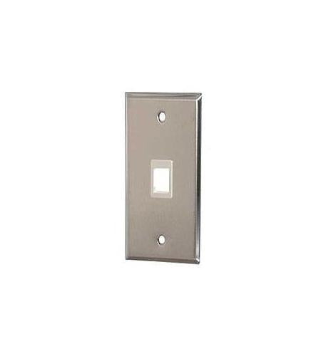 WALL PLATE, PHONE, FLUSH, 1-PORT, SS