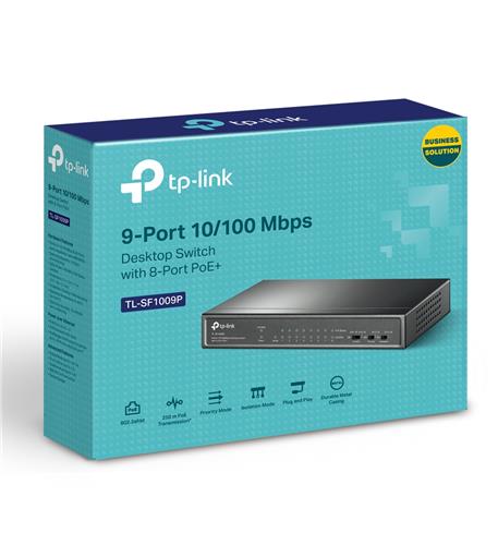 9-Port 10/100Mbps Desktop Switch w/8PoE+