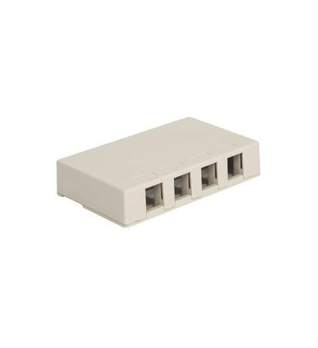 SURFACE MOUNT BOX, 4 PORT, WHITE