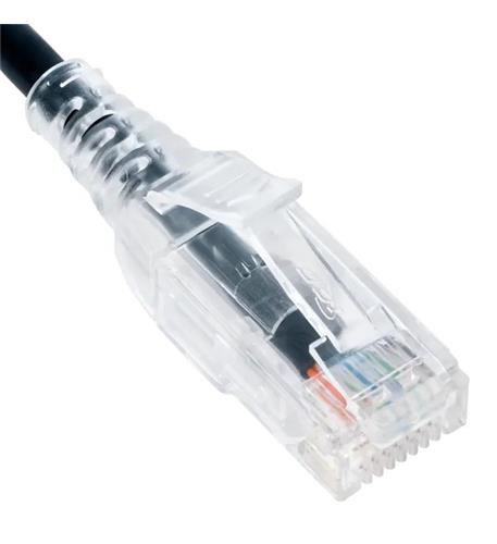 PATCH CORD, CAT 6 SLIM CLEAR SR 3FT BK
