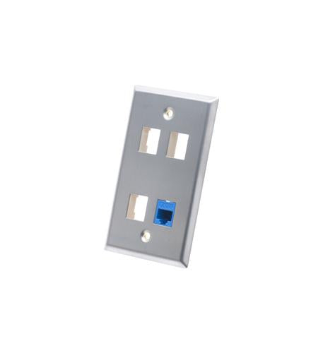 FACEPLATE, STAINLESS STEEL,1-GANG,4-PORT