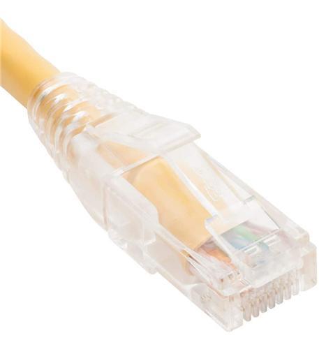 PATCH CORD CAT5e CLEAR BOOT 5' YELLOW