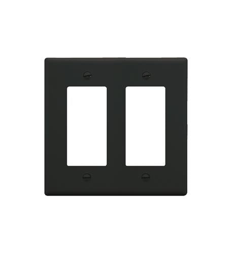FACEPLATE, DECOREX, 2-GANG, BLACK