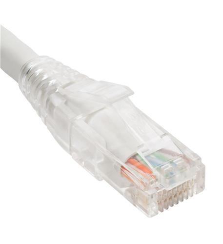 PATCH CORD CAT6 CLEAR BOOT 1' WHITE