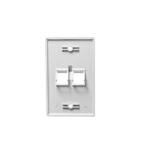 FACEPLATE, ANGLED, 1-GANG, 2-PORT, WHITE