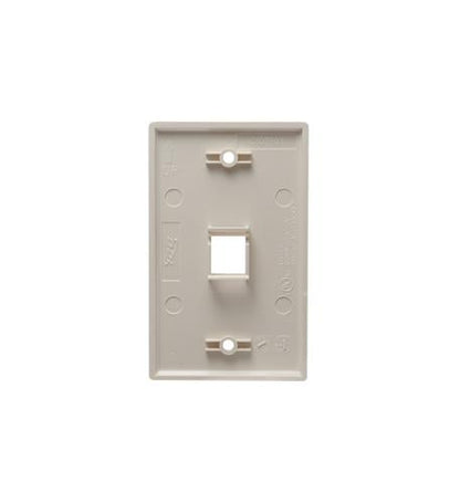 FACEPLATE, FLAT, 1-GANG, 1-PORT, ALMOND