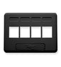 FACEPLATE, FURNITURE, NEMA, 4-PORT BLACK