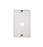 WALL PLATE, PHONE, FLUSH, 1-PORT, WHITE