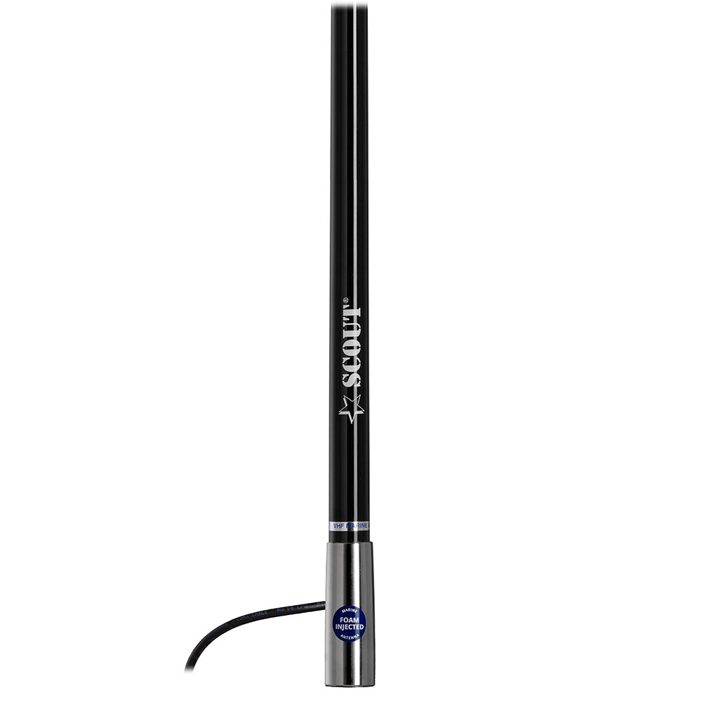 Scout 4' Black VHF Antenna 3dB Stainless Steel Ferule w/5M RG-58 Includes PL-259 [PF AN NVHF00045T]