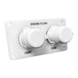 Flushmaster Flush Port Reroute Dual Outlet - White Acrylic Plate - Horizontal - 1/2' Barb [SM-QCR2WH12]