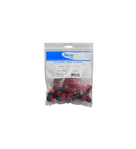 MODULE, CAT 6, EZ, 25 PK, BLACK