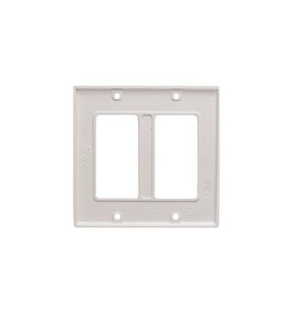 FACEPLATE, DECOREX, 2-GANG, WHITE