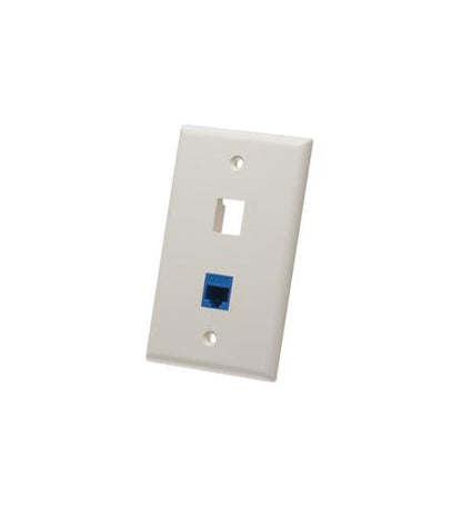 FACEPLATE, FLAT, 1-GANG, 2-PORT, ALMOND