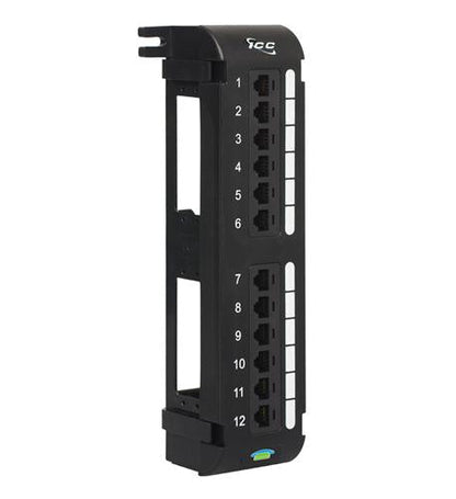 PATCH PANEL, USOC VERTICAL, 6P6C 12-PORT
