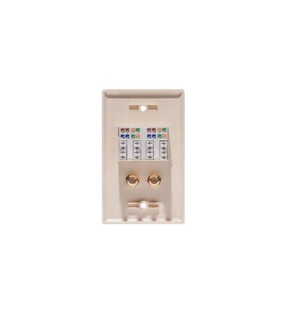 FACEPLATE, IDC, 2 DATA, 2 F-TYPE ALMOND