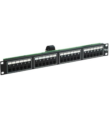 PATCH PANEL,F/TELCO,6P2C,24-PORT,1RM