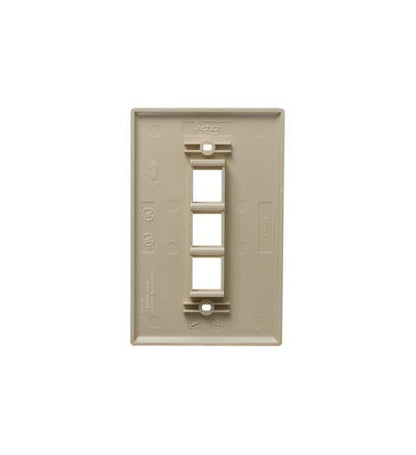 FACEPLATE, OVERSIZED, 3-PORT, IVORY