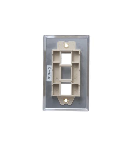 FACEPLATE, STAINLESS STEEL,1-GANG,2-PORT