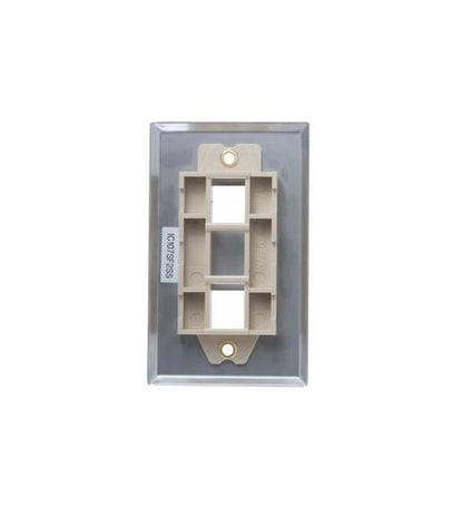 FACEPLATE, STAINLESS STEEL,1-GANG,2-PORT