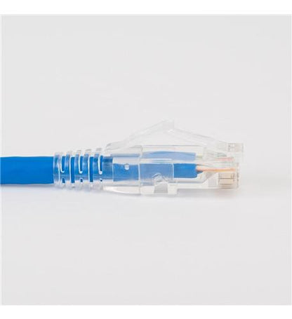 PATCH CORD CAT6 CLEAR BOOT 1' BLUE