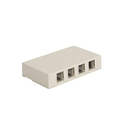 SURFACE MOUNT BOX, 4 PORT, WHITE