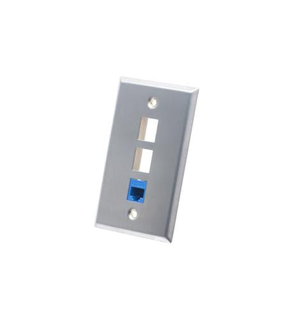 FACEPLATE, STAINLESS STEEL,1-GANG,3-PORT