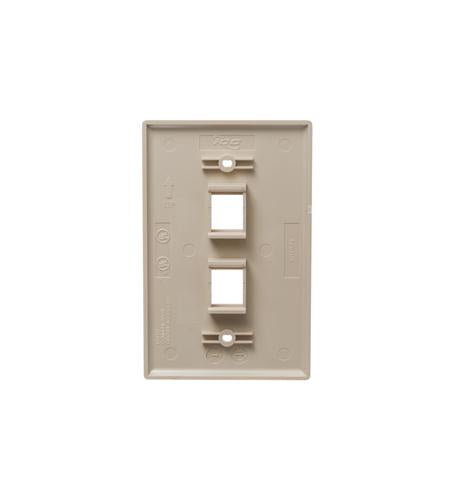 FACEPLATE, OVERSIZED, 2-PORT, ALMOND