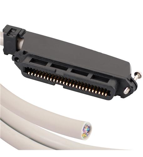 25-PAIR CABLE ASSEMBLY,F-BLUNT,90deg,15'