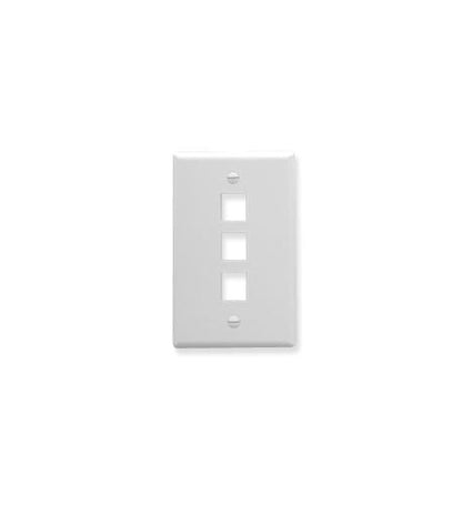FACEPLATE, OVERSIZED, 3-PORT, WHITE