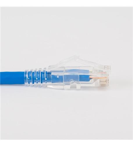 PATCH CORD, CAT6, CLEAR BOOT, 3' BLUE