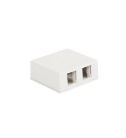 SURFACE MOUNT BOX, 2-PORT, 25PK, WH