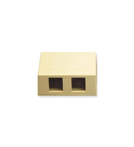 SURFACE MOUNT BOX, 2-PORT, IVORY
