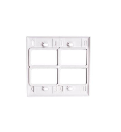 FACEPLATE, ELITE, 2-GANG, 4-PORT, WHITE