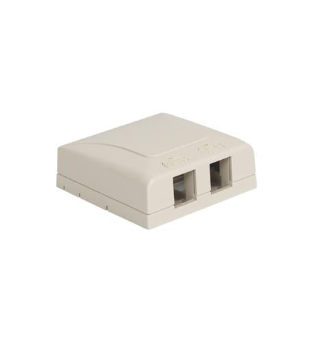 SURFACE MOUNT BOX, ELITE, 2-PORT, WHITE