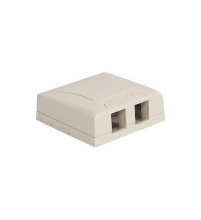 SURFACE MOUNT BOX, ELITE, 2-PORT, WHITE