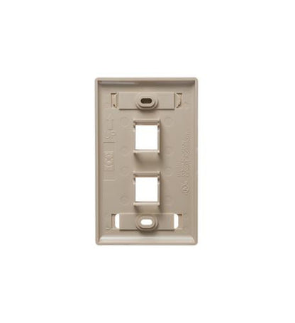 FACEPLATE, ID, 1-GANG, 2-PORT, IVORY