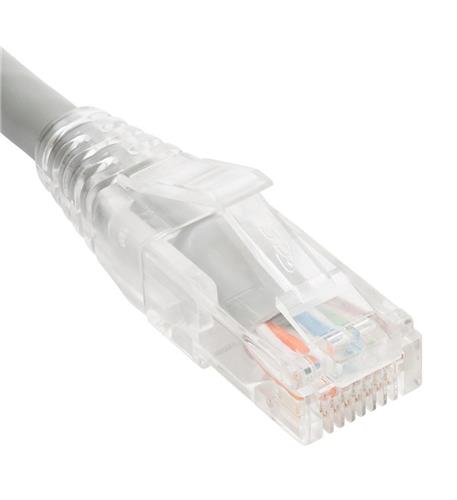 PATCH CORD CAT6 CLEAR BOOT 10' GRAY