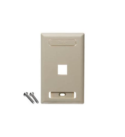 FACEPLATE, ID, 1-GANG, 1-PORT, IVORY