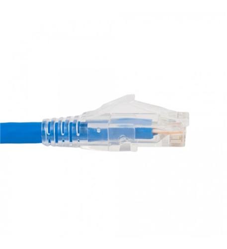 PATCH CORD, CAT5e, CLEAR BOOT, 1' BLUE