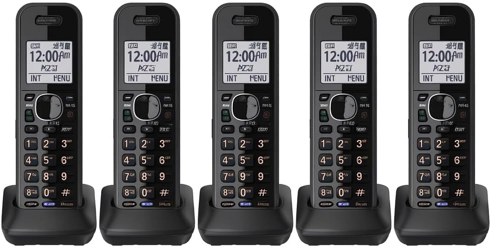 Panasonic KX-TGA950B DECT 6.0 Cordless Handset 2-Line Landline Expansion Handset for KX-TGF950 Series– 5-Pack