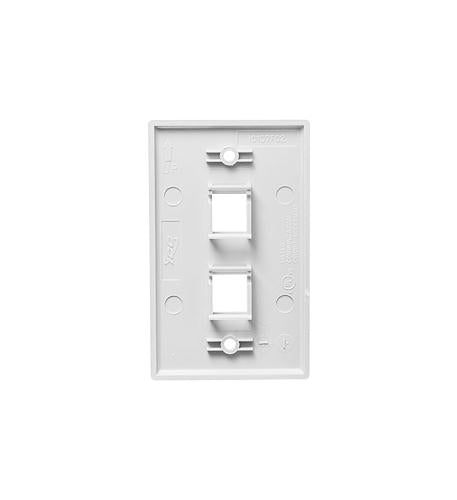 FACEPLATE, FLAT,1-GANG,2-PORT, 25PK, WH