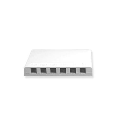 SURFACE MOUNT BOX, 6 PORT, WHITE