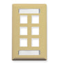 FACEPLATE, ID, 1-GANG, 6-PORT, IVORY