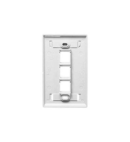 FACEPLATE, ID, 1-GANG, 3-PORT, WHITE
