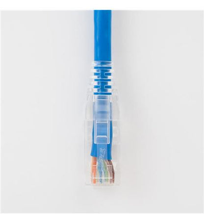PATCH CORD CAT6 CLEAR BOOT 1' BLUE