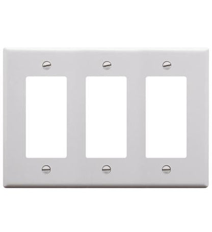 FACEPLATE, DECOREX, 3-GANG,  WHITE