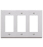 FACEPLATE, DECOREX, 3-GANG,  WHITE