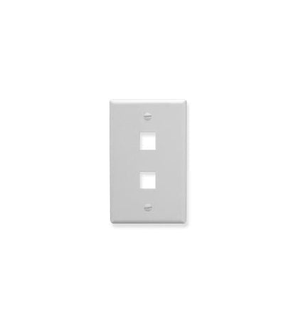 FACEPLATE, OVERSIZED, 2-PORT, WHITE